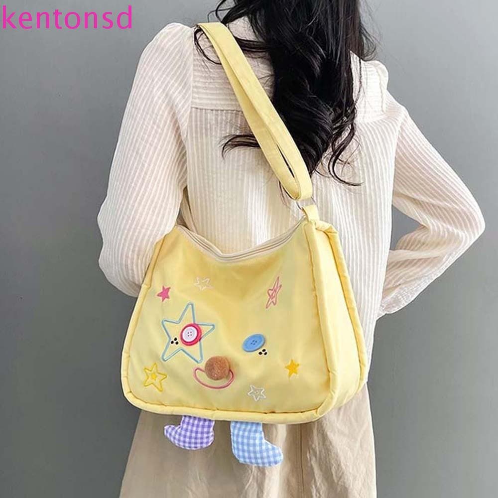 Bolsa De Ombro Feia E Fofa KENTONSD , Crossbody Amarela Literária De Grande Capacidade , Criativa