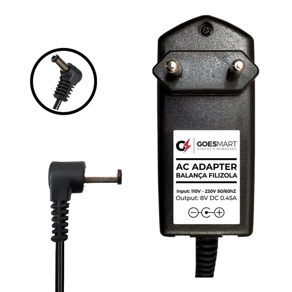Fonte Carregador 8v 450ma Para Balança Filizola Personal