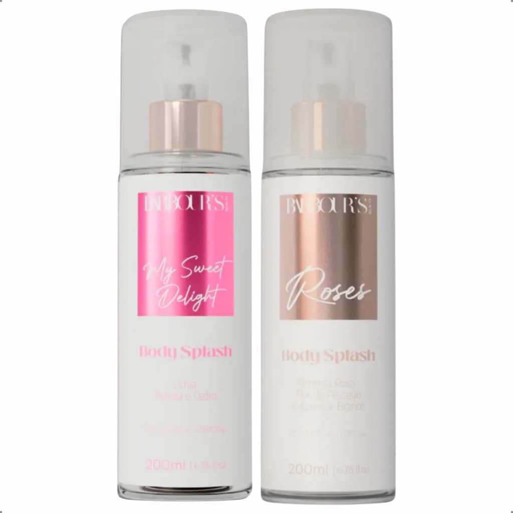 KIT 2 Body Splash Deo Colônia Corporal Barbour's Beauty Roses + My Sweet Delight 200mL Cada