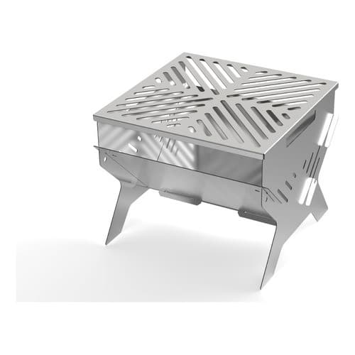 Churrasqueira Inox Portátil Tipo Maleta Para Camping Pesca Inox