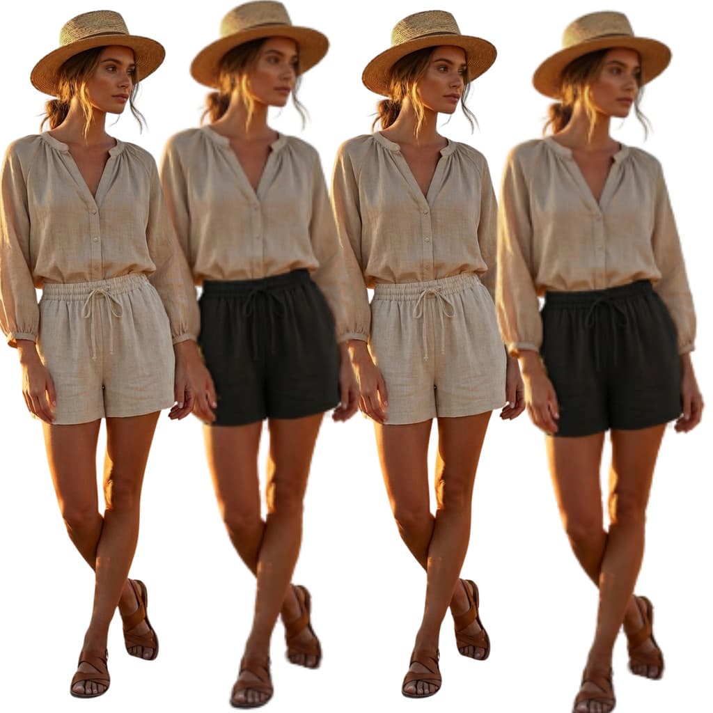 Kit 4 Shorts Feminino Cintura Alta Conforto E Estilo Casual