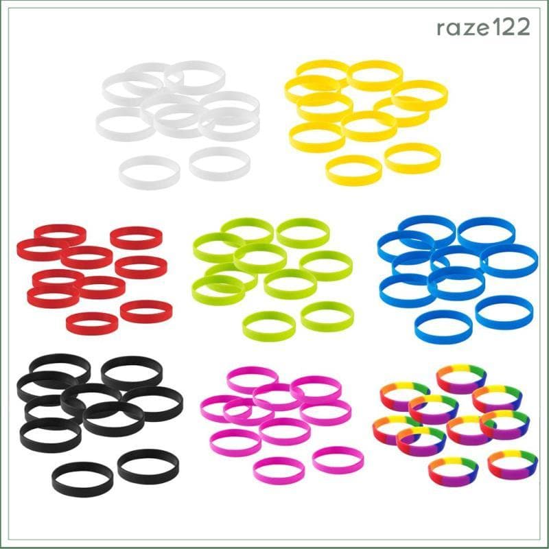 [Raze122] 10 Peças Pulseira Elástica De Borracha De Silicone De Cor Brilhante Masculina Feminina Chique