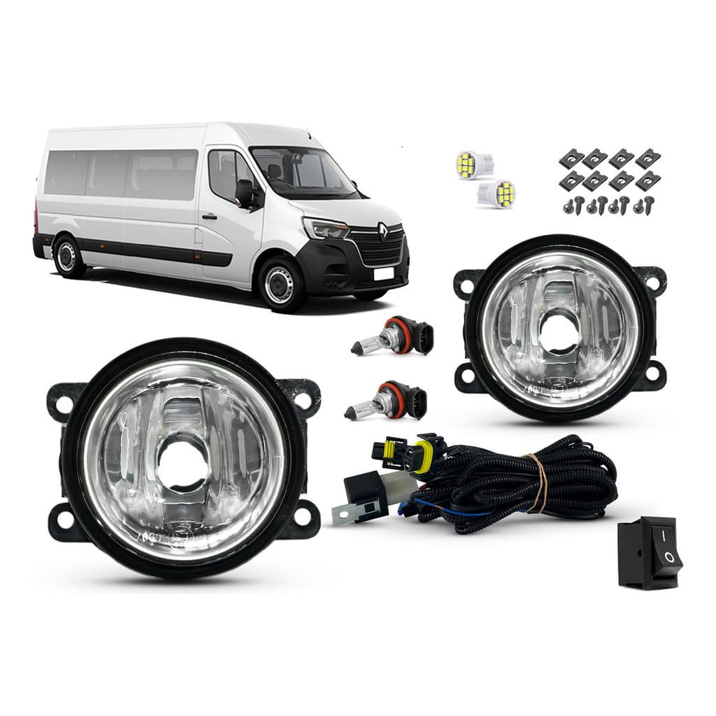 Kit Farol Milha Neblina Master 2025 2026 Completo + Lampadas