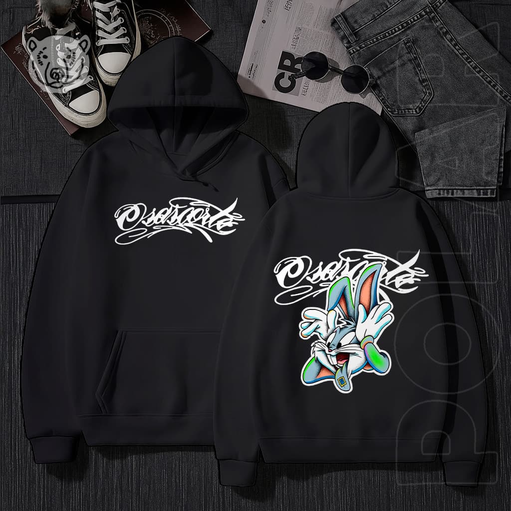 Moletom Blusa de Frio Osascorte Com Capuz E Bolso Coelho Moto Grau 244