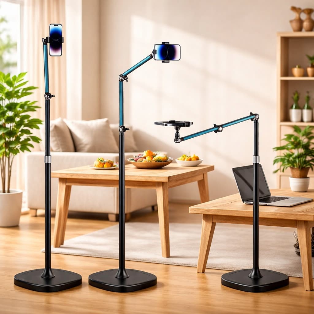 Suporte Articulado para Celular Altura Base Estável Ajuste Livre Gravação Vídeos Mesa OR-PL33