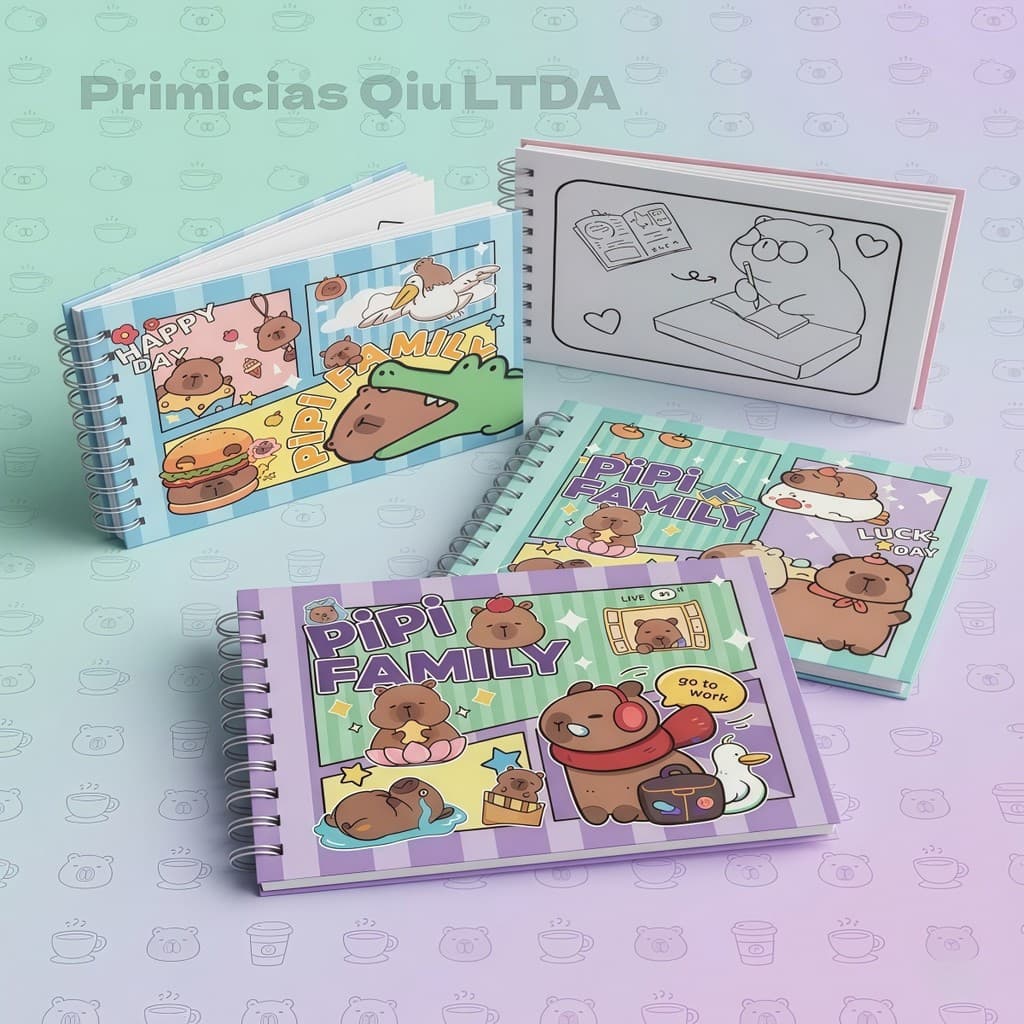 Bob Good Labub Capivaras Livro de Capa Dura de Colorir Animais Fofos Com 48 Folhas P.QIU