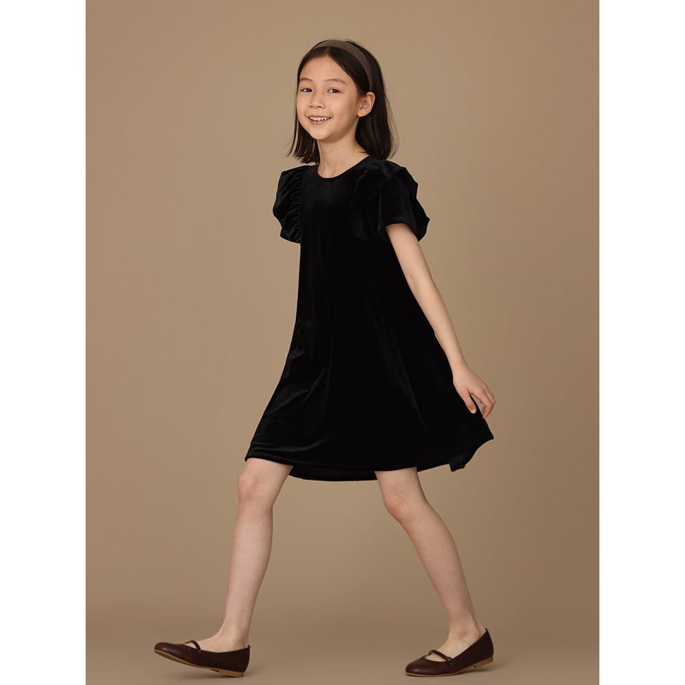 Haya roupas infantis verão veludo vestido preto meninas vestido estilo coreano vestido de aniversário pequeno vestido pr