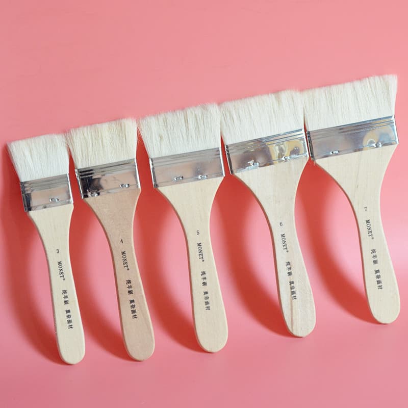 Monet Escova de lã Escova macia para limpeza de cabelo Escova pequena para pintura a óleo Pincel profissional para arte