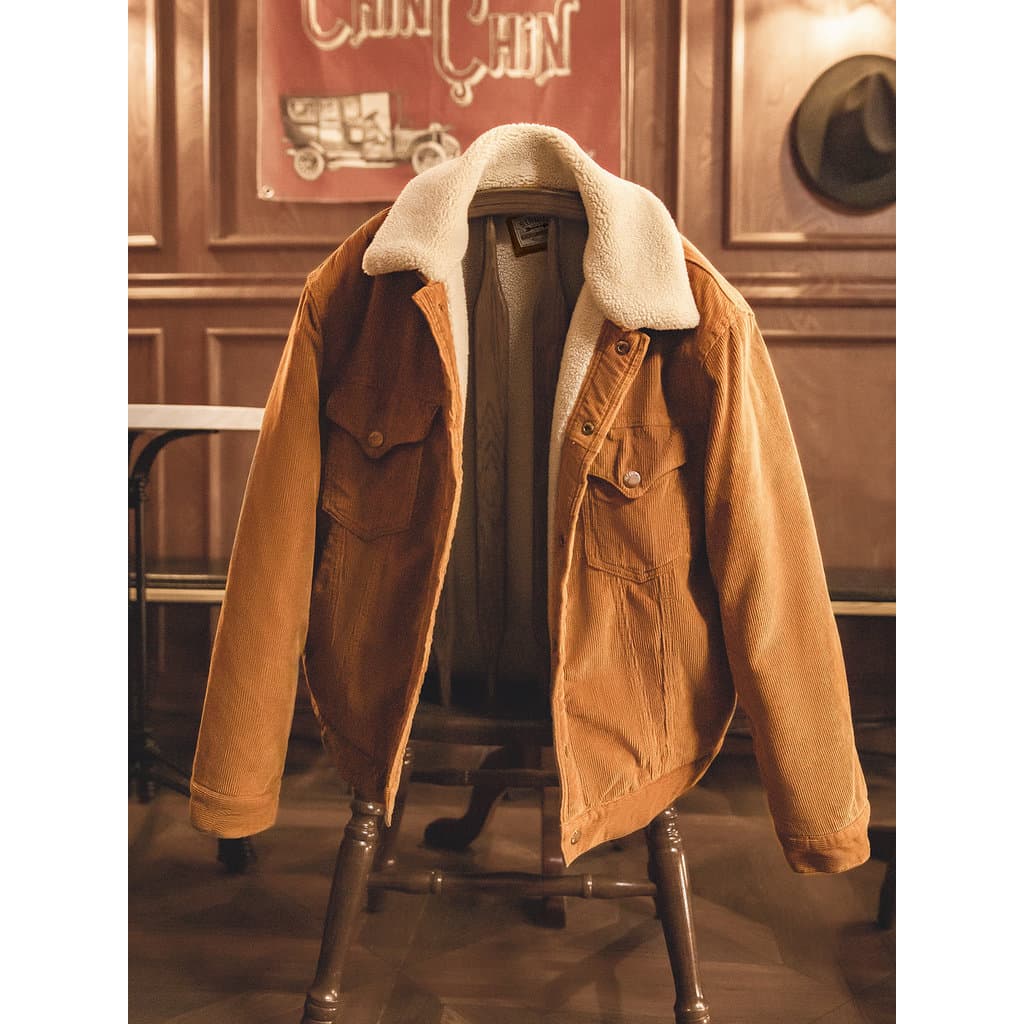 Moderno Workwear americano Retro veludo jaqueta de algodão acolchoado jaqueta Bain estilo imitação lã cordeiro jaqueta e