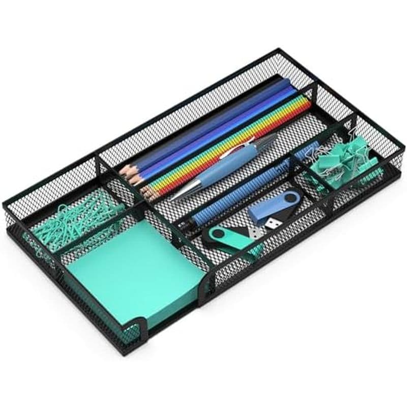 Organizador De Gaveta De Mesa , Bandeja Organizadora Malha De Metal S , Acessórios Organizadores Lápis De Escritório Par