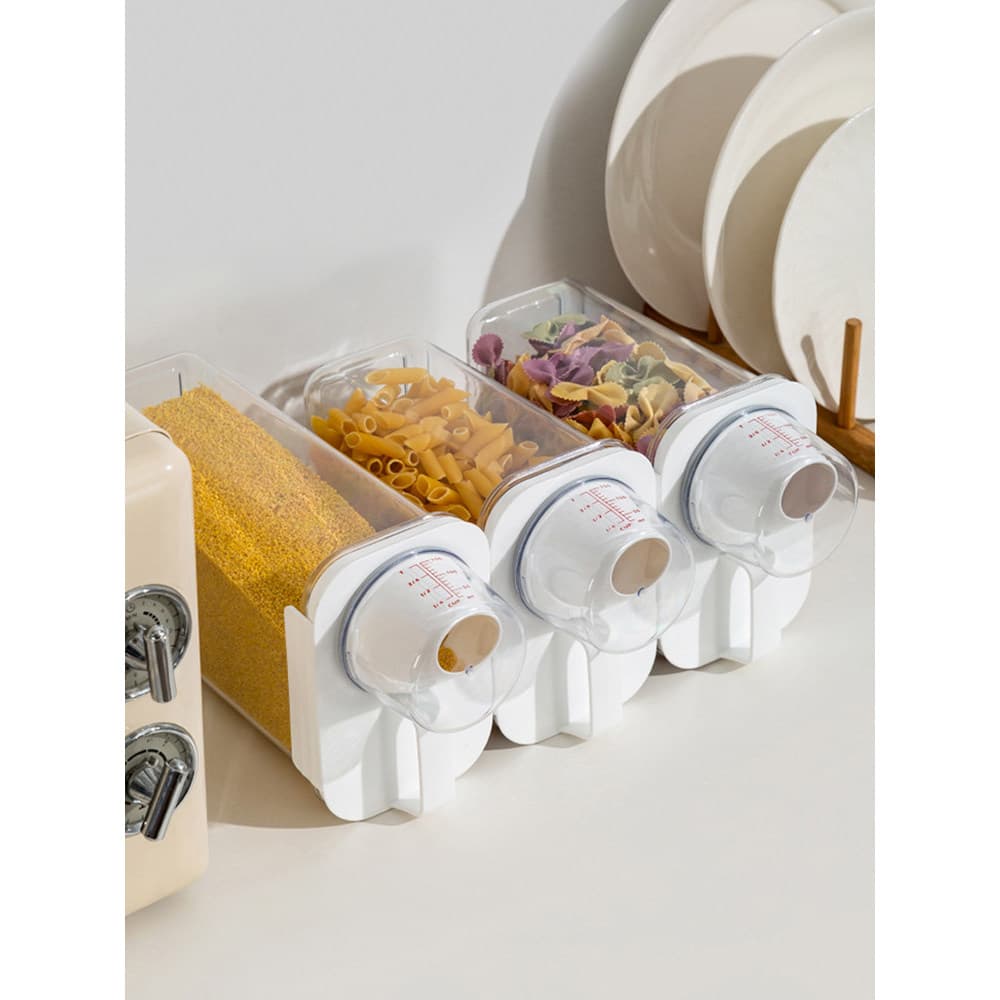 Latas de grãos de cozinha seladas, latas seladas de plástico de qualidade alimentar, latas de armazenamento, caixa de ar