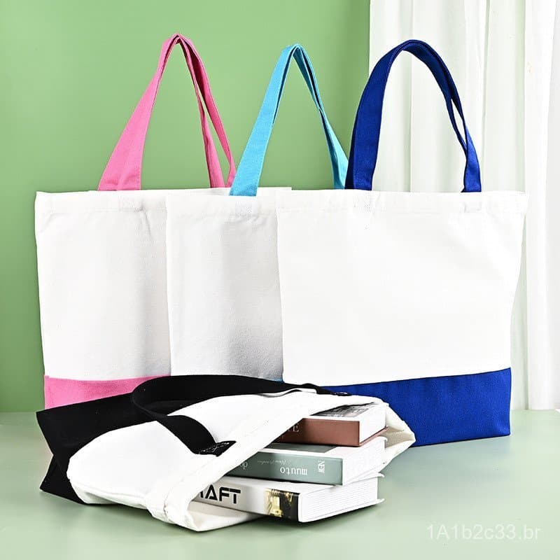 Fabricante de sacolas de lona em branco com impressão de logotipo, sacolas de algodão impressas para publicidade, sacola