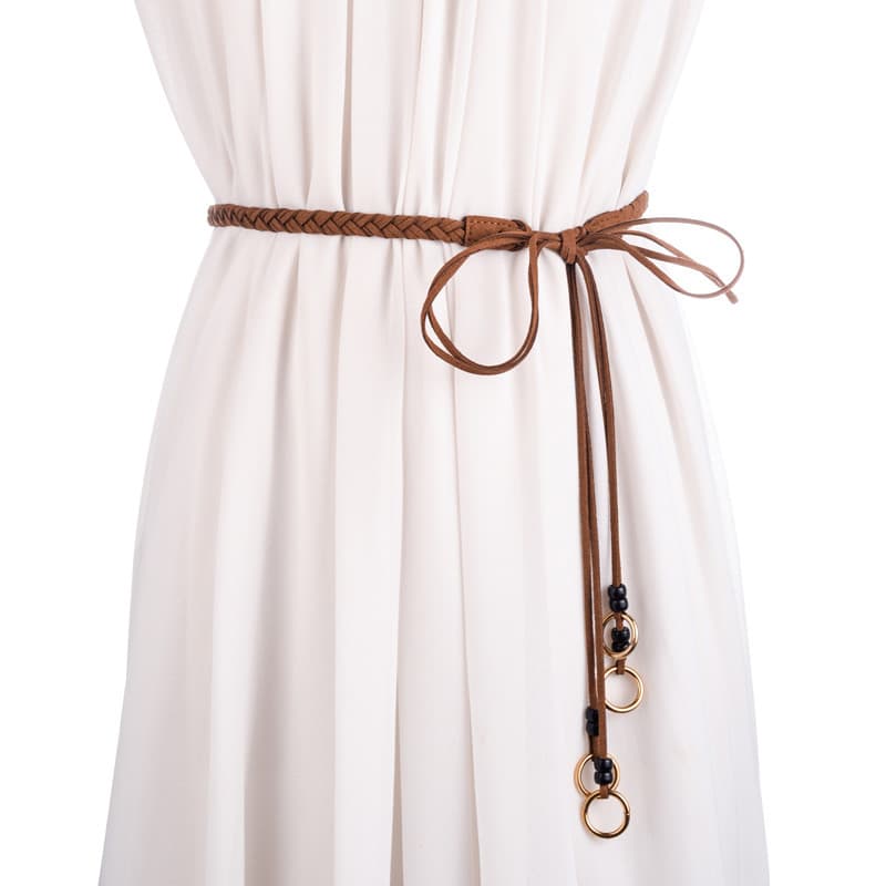 Cinto fino tecido feminino versão coreana moda calças decorativas cinto senhoras Casual All-Match vestido simples atado