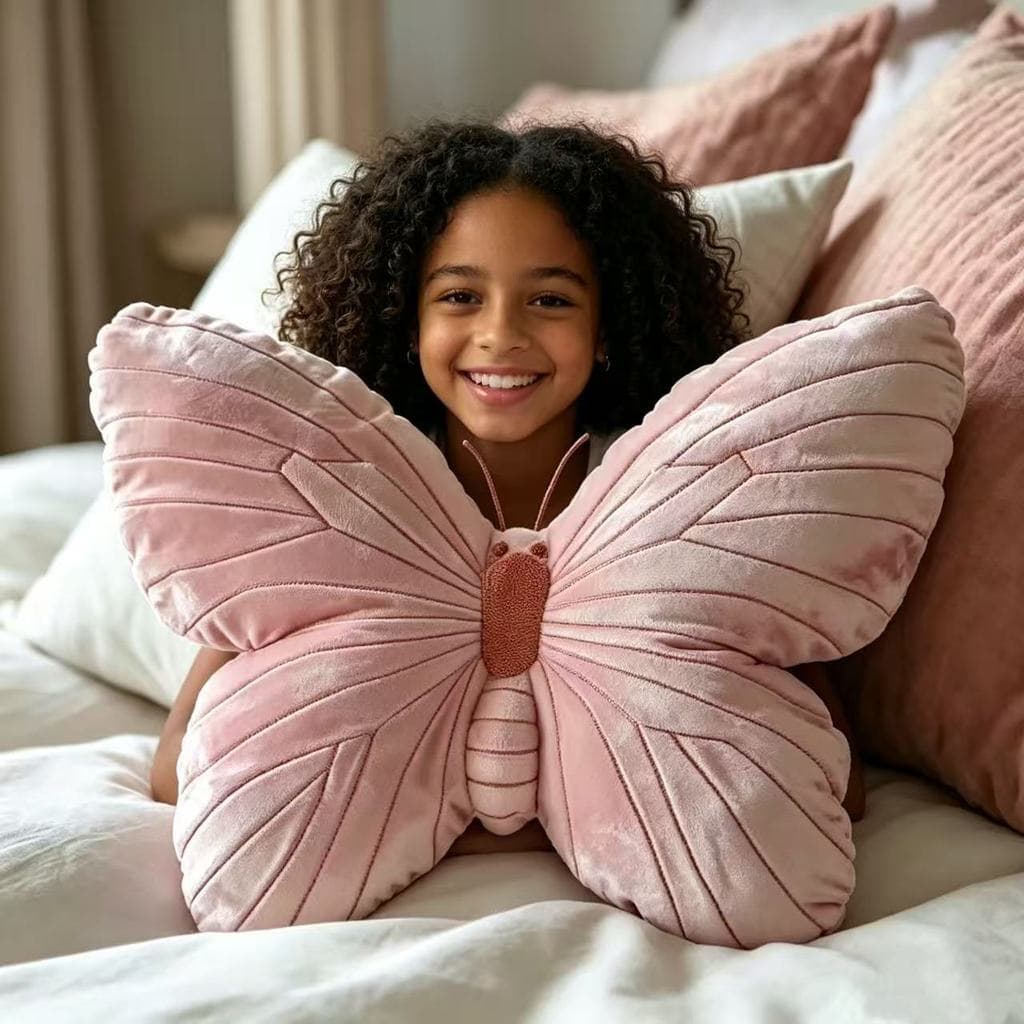 Almofada De Borboleta Fofa Pelúcia Decorativa Para Quarto, Travesseiro Almofada Arremesso Sofá, Presente De Meninas