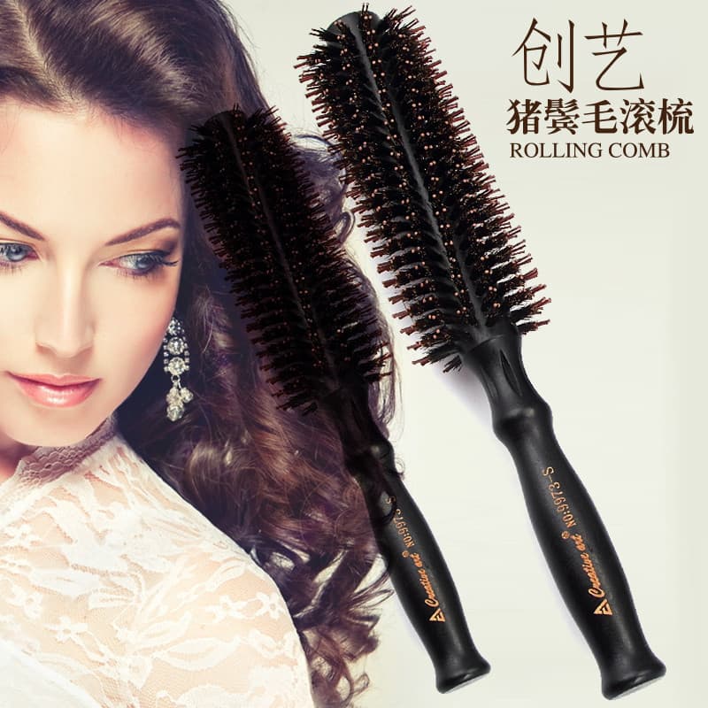 Pente de ondulação para cabeleireiro profissional, pente de cerdas para corte de cabelo, fivela interna, flor de pêra, r