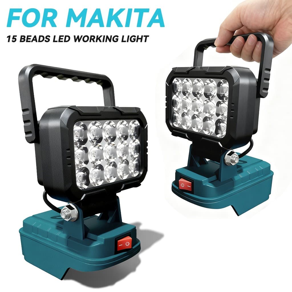 Lanterna LED regulável |     Compatível com baterias Makita de 18V, lanterna de emergência portátil, luz de mão, lantern