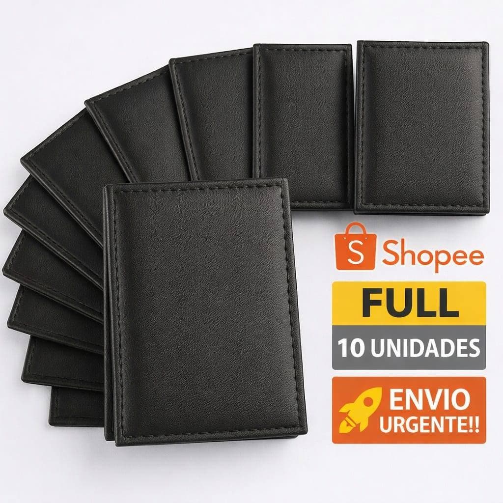 KIT Carteira Slim Masculina Couro 5,10 ou 20 Unidades Porta Cartão Lembrançinha Padrinhos Casamento