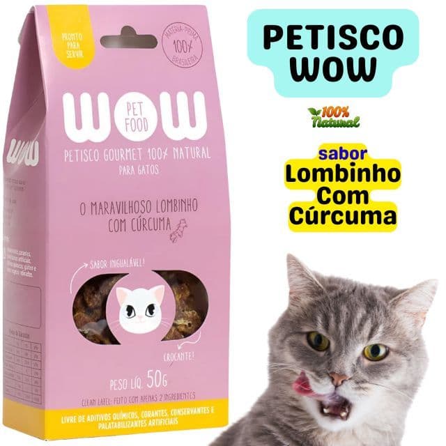 Petisco Wow Pet Food Lombinho com Cúrcuma para Gatos