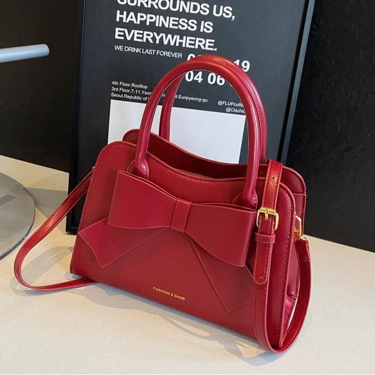 Bolsa Mensageiro Red Bowknot-Portátil De Casamento Para Mulheres