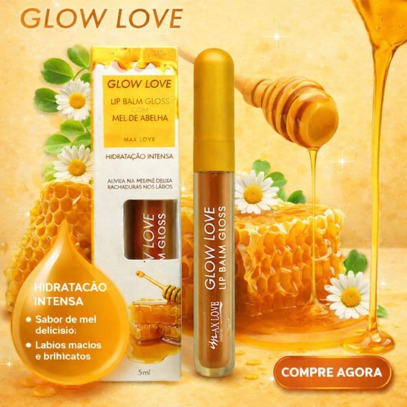 Max Love Lip Balm Gloss Mel Glow Love  Cheirnho de Mel