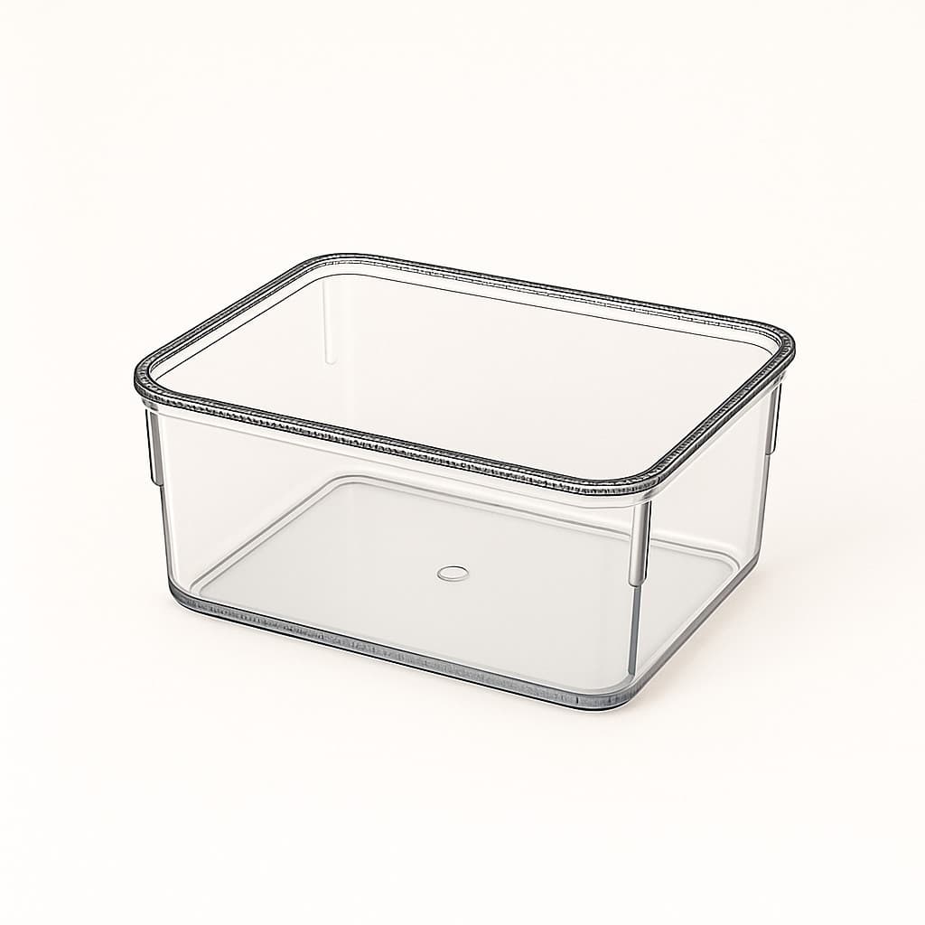 Organizador Acrílico Multiuso Modular 1 a 10 Unidades Cesto Cristal Maquiagem Gaveta Geladeira 8,7x11,7x5,5