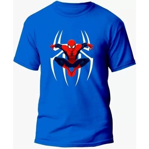 Camiseta camisa blusa Homem Aranha Fundo Aranha Branca 100% Algodão