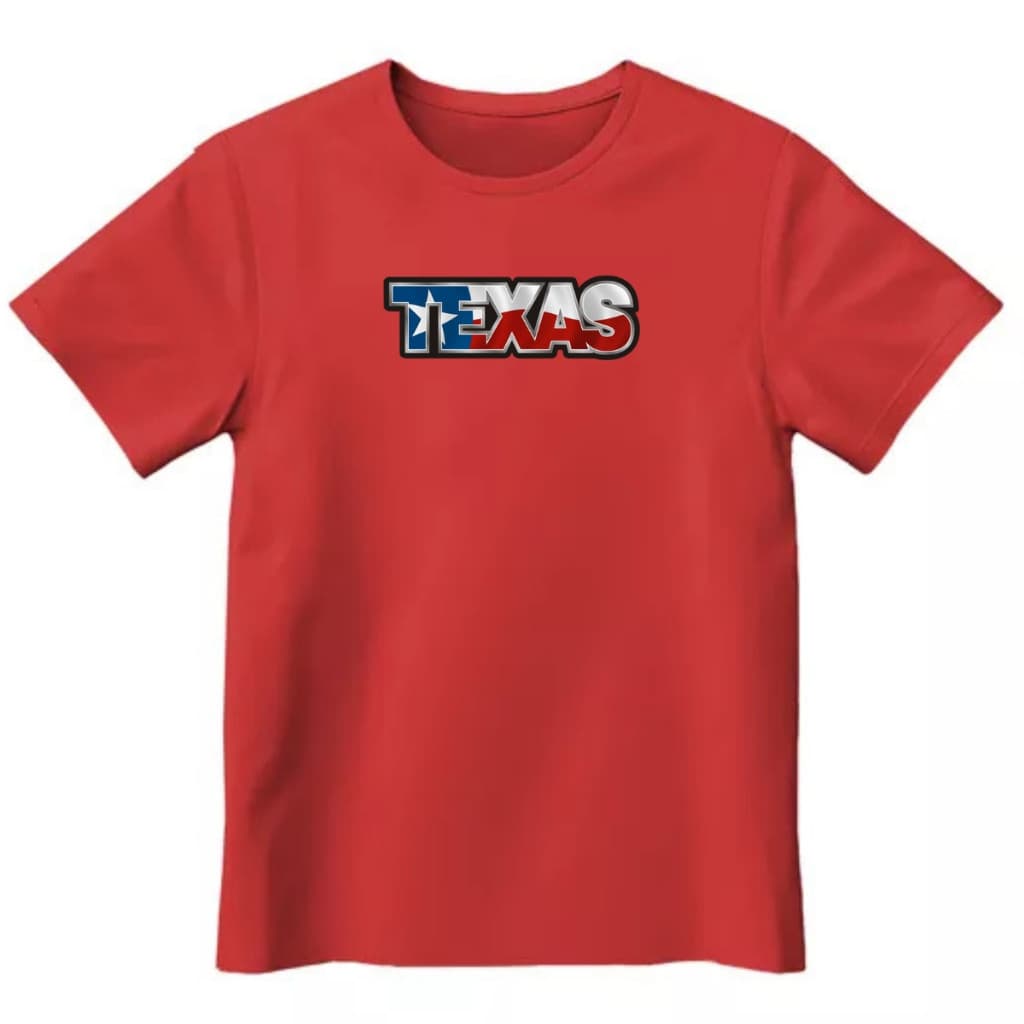 Camiseta Infantil Country Texas Unissex Básica de Algodão Manga Curta Moderna