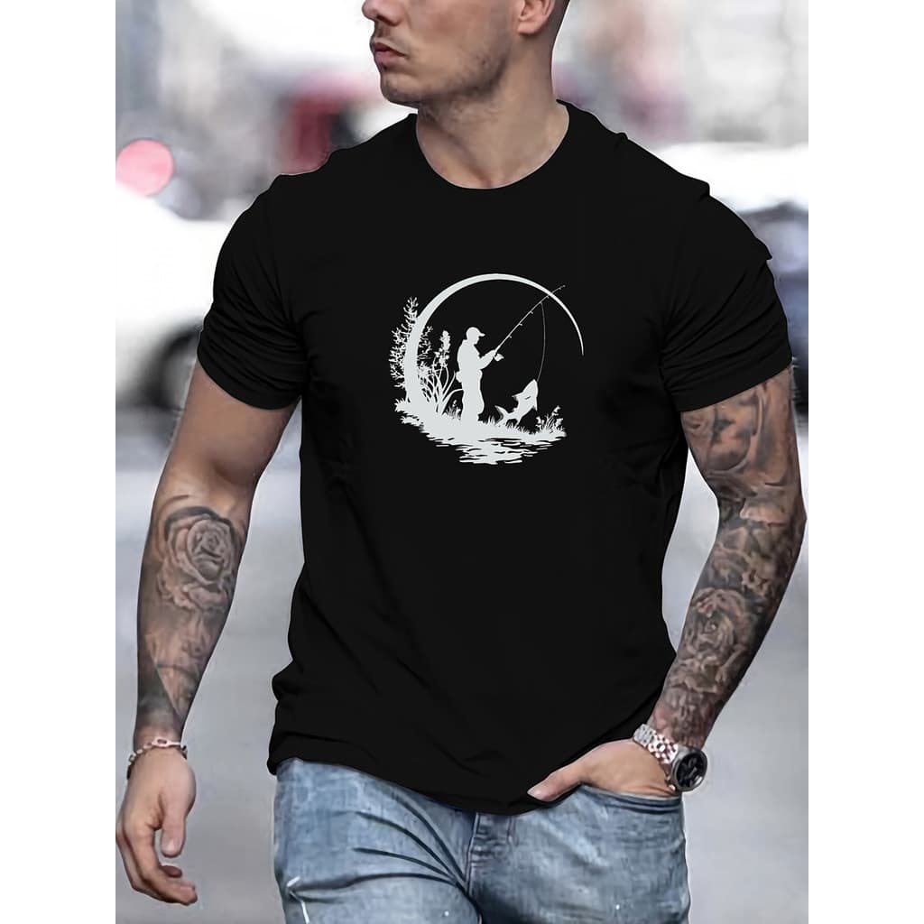 Camiseta Masculina Estampada Pescaria Pesca Peixe Algodao