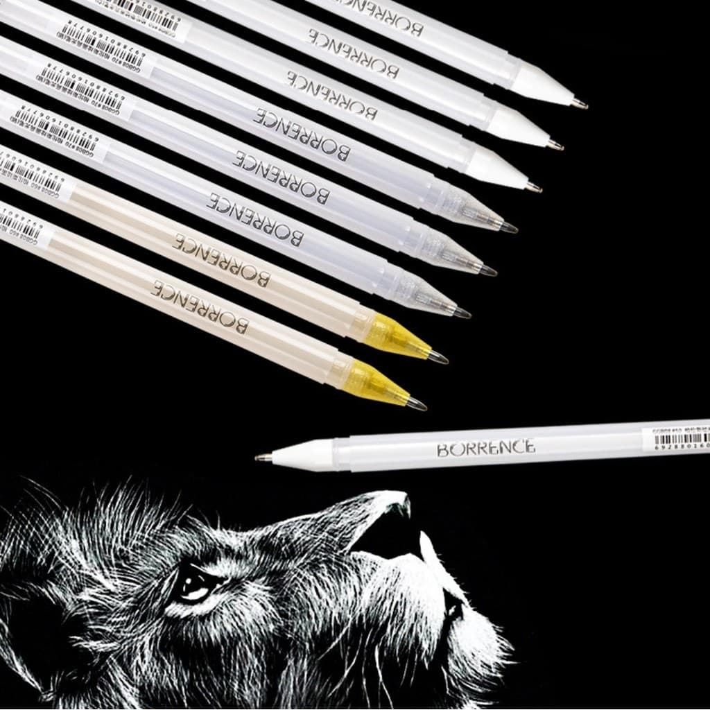 Perrence iluminador caneta branca iluminador pintura caneta branco quadrinhos pintados à mão arte dedicada esboço aquare