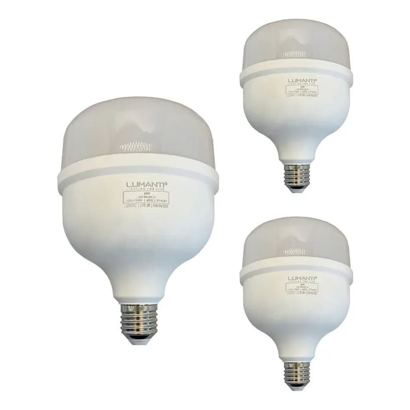 Kit 3 Lâmpadas Super Led Mini 20w, 30w, 50w E27 Bivolt 6500K Alta Potencia