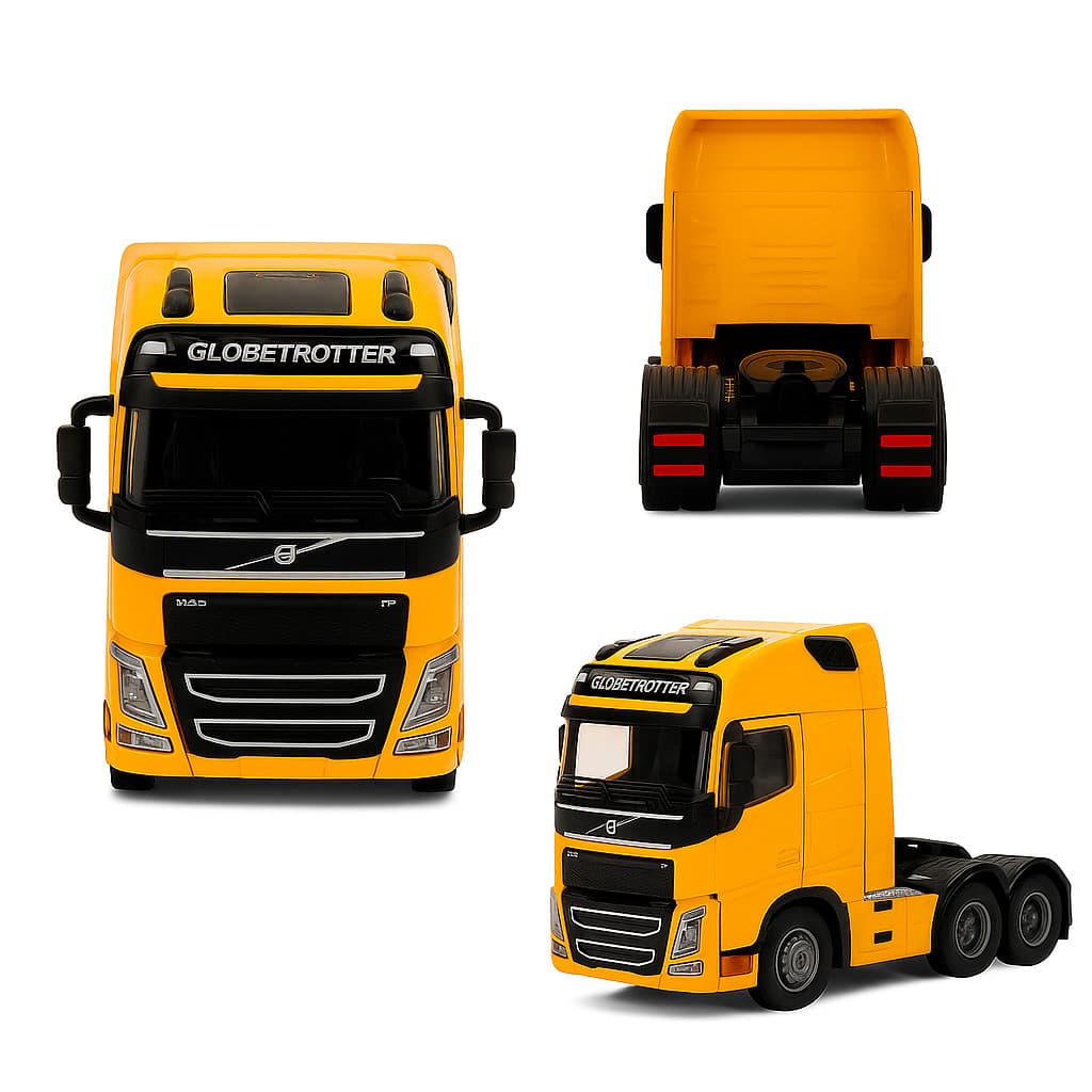 Miniatura Caminhão Volvo FH Globetrotter Trucado | Metal Die-Cast com Luz e Som