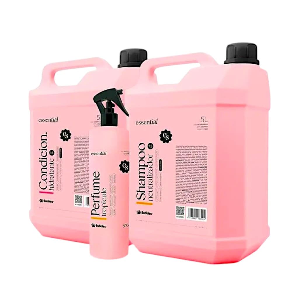 Kit Shampoo Pet Essential Tropicale Banho e Tosa Bubbles