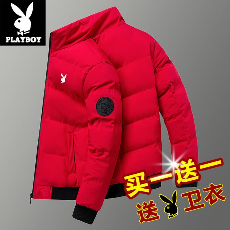 Playboy jaqueta masculina inverno engrossado jaqueta de algodão na moda jaqueta de algodão curto 2025 novo estilo jaquet