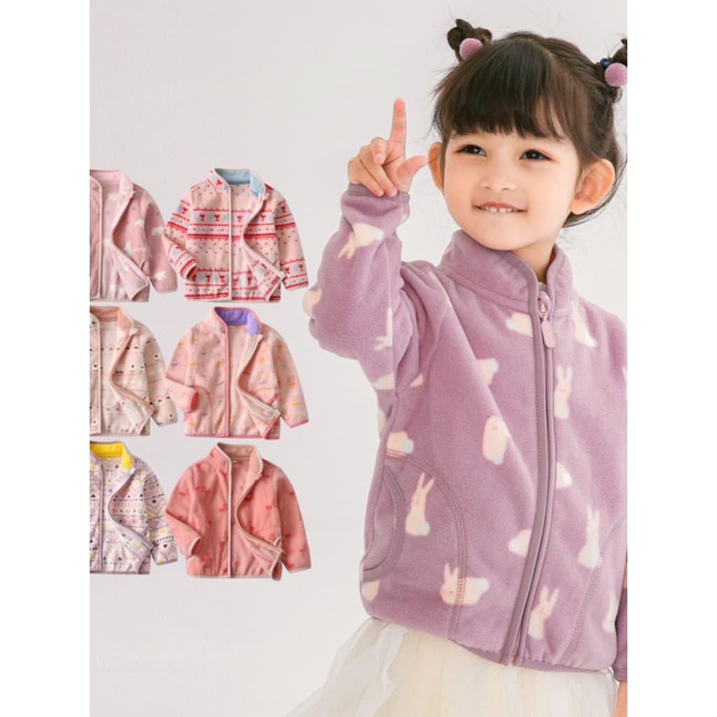 Meninas jaqueta de lã 2025 primavera outono novo estilo bebê velo moletom médio grande crianças outono inverno roupas in