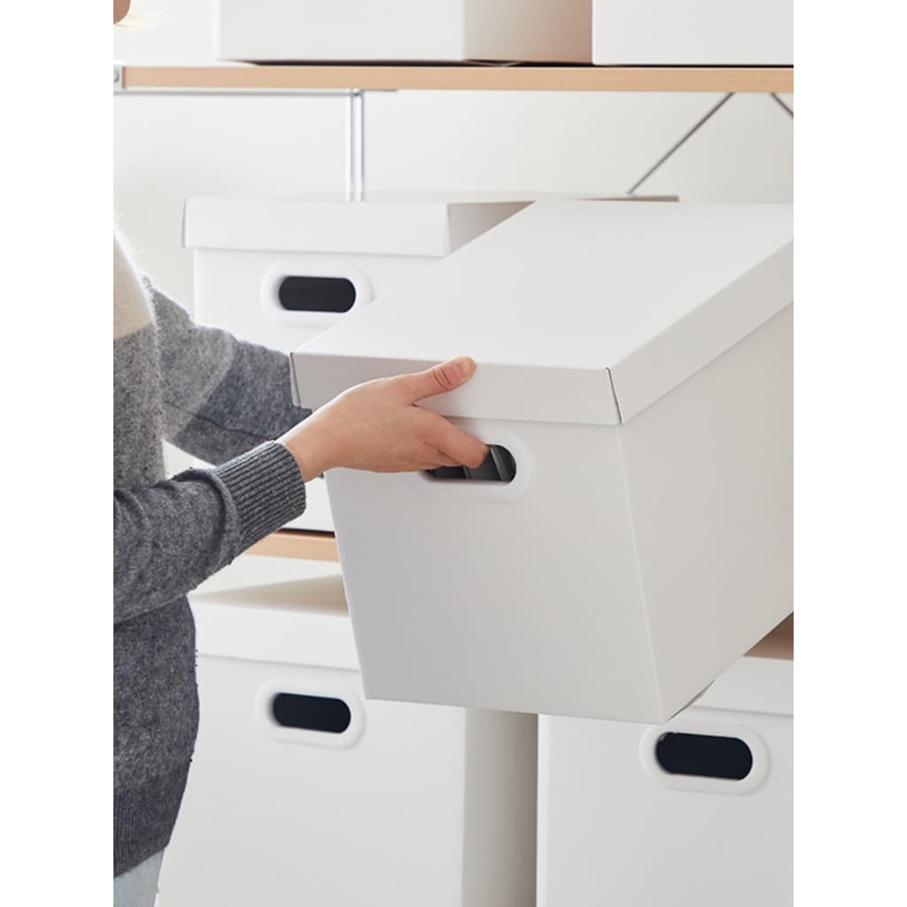 Caixa de armazenamento de papel branco puro com tampa Caixa de armazenamento Caixa de papel de armazenamento Caixa de ar