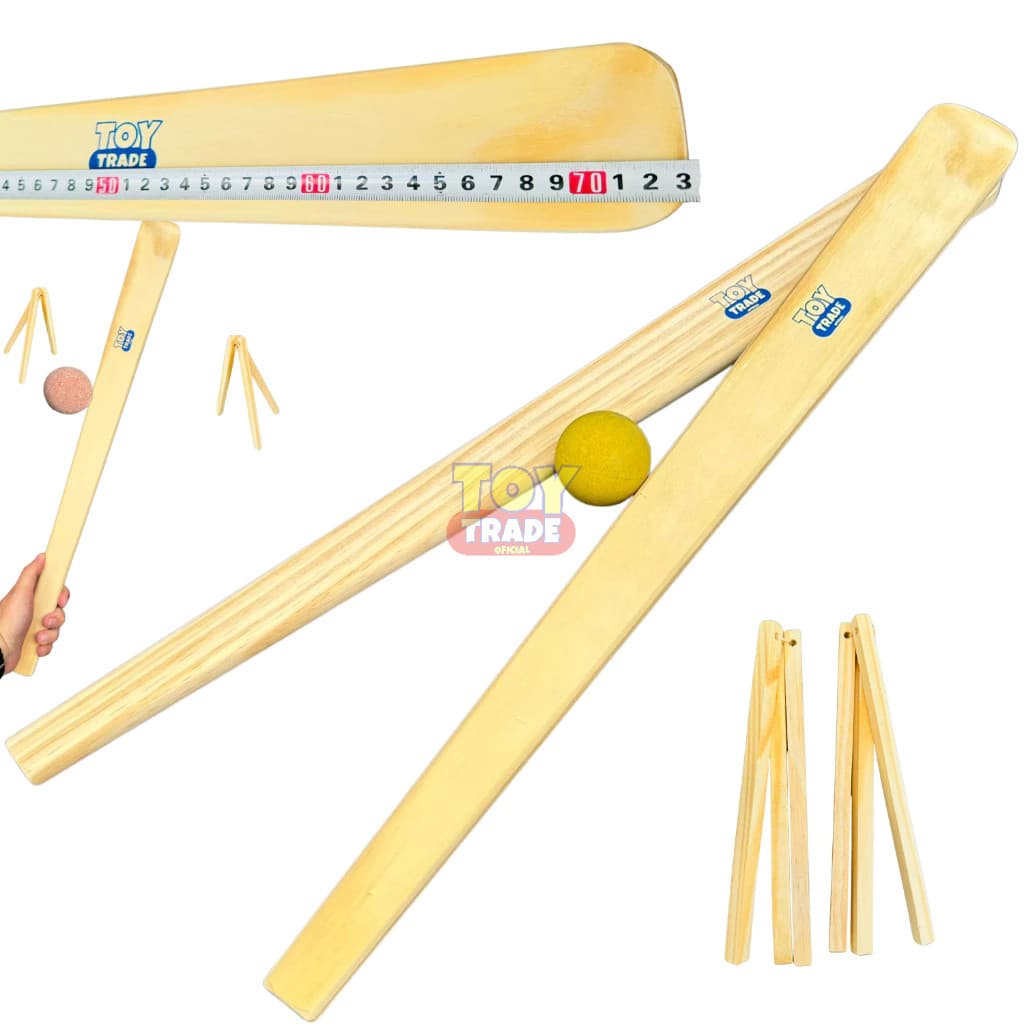 Jogo Bets com Tacos Bolinha Casinha Brinquedo Educativo 73cm feito em Madeira