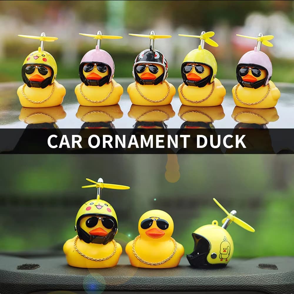 4 un Pato Amarelo Com Capacete Para Motocicletas , De Dedo Decoração De Guidão De Bicicleta