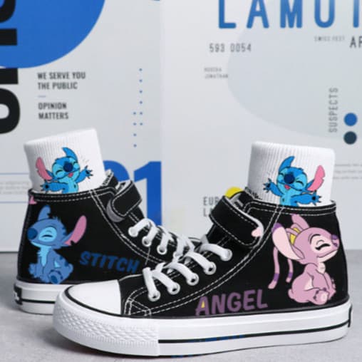 Tenis Botinha Lilo Stitch Star Infantil Adulto Diversão Estampada Menino e Menina Pronta Entrega ALERQUINAGRIFES