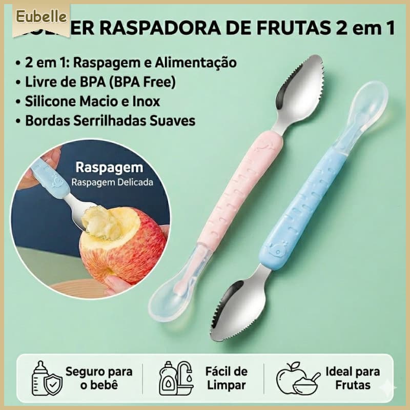 Colher De Lama Para Raspar Frutas Do Bebê , Alimentação De Silicone Macio , Fácil De Comer , Suprimentos Bebês