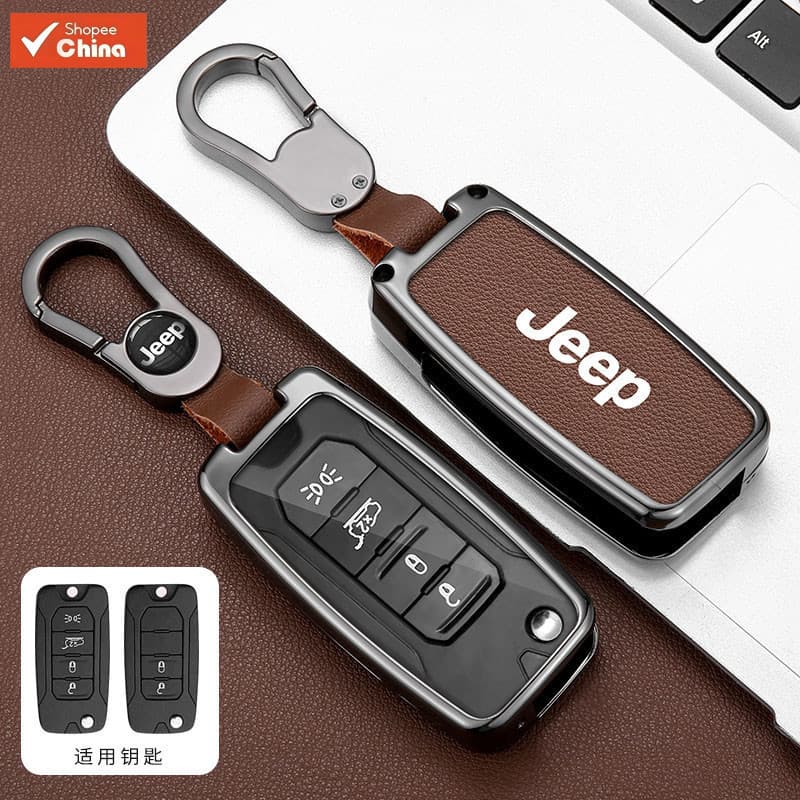 Capa de Chave para Jeep em Liga de Zinco com Bússola para Jeep Renegade TKLI