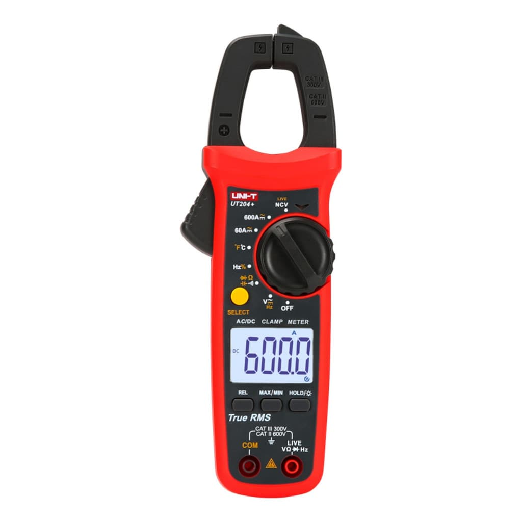 Alicate Amperímetro UNI-T UT204+ True RMS 600A AC/DC
