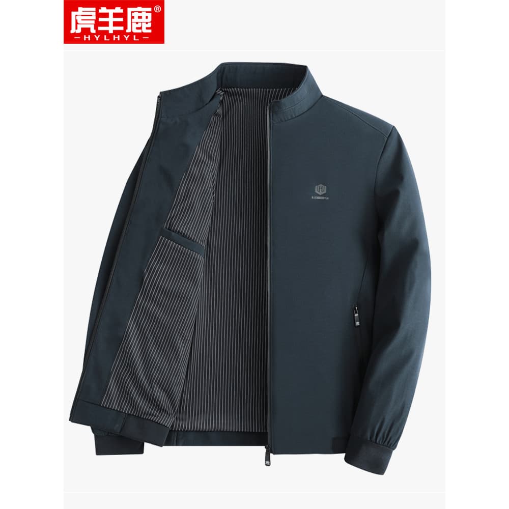 Jaqueta masculina de meia-idade, casaco primavera outono, meia-idade, idoso, pai, negócios, Casual, gola de beisebol, ja