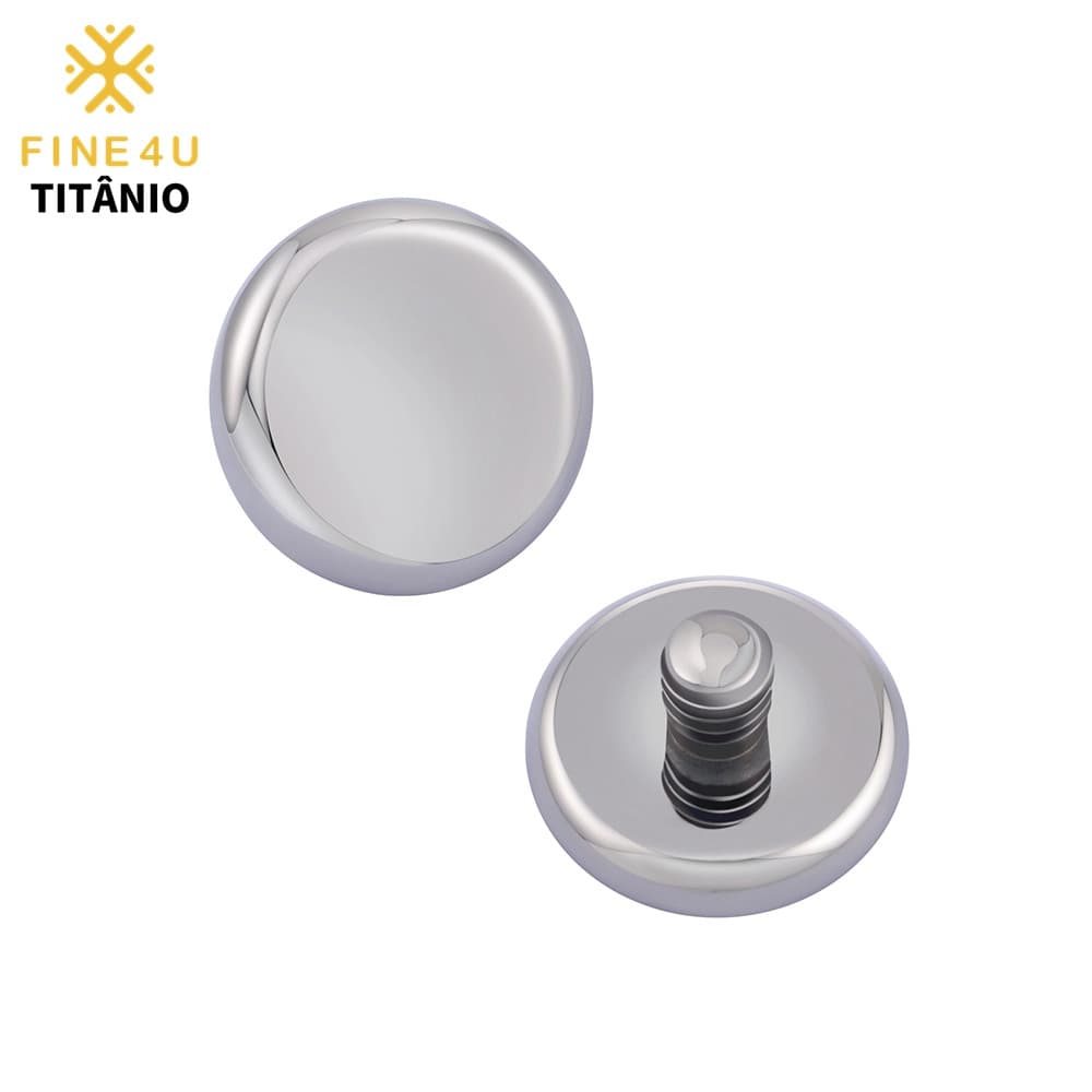 FINE4U 3Peça 100% Piericng Titânio Topo Para Microdermal Hipoalergênico