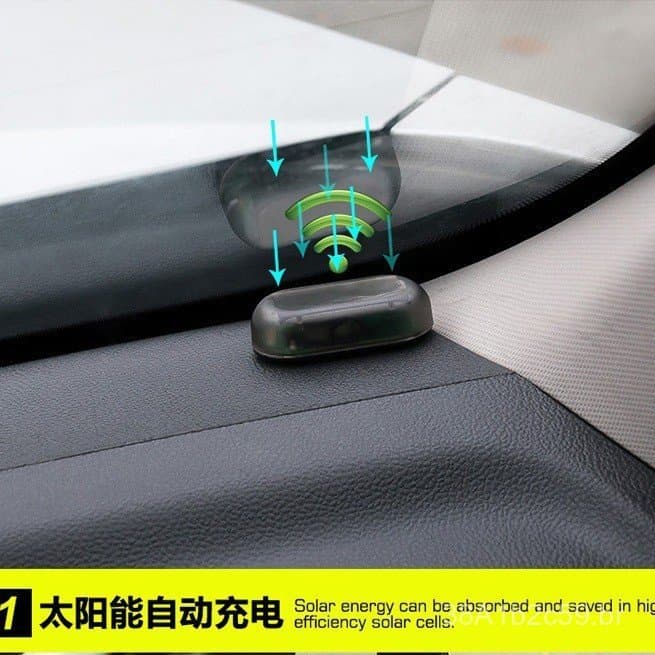 Luz Antifurto Simulada Solar para Carro, Luz de Advertência Antifurto Simulada Solar para Carro, Luz Decorativa para Car