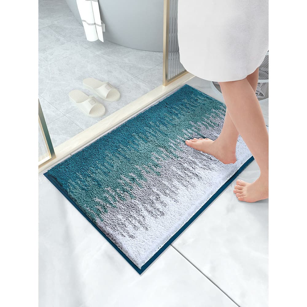 Tapete antiderrapante para banheiro, porta de banheiro doméstico, absorve água, secagem rápida, tapete de cabelos compri