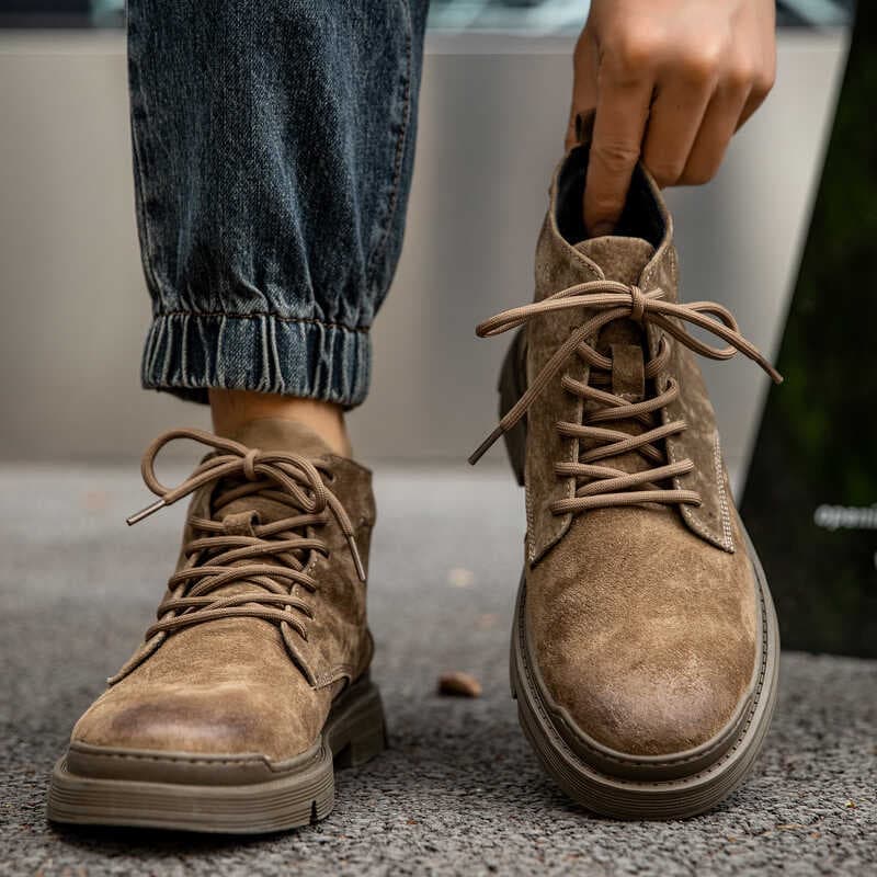 Martin botas masculinas 2024 novo estilo outono tendência estilo britânico couro genuíno Retro ferramentas botas curtas