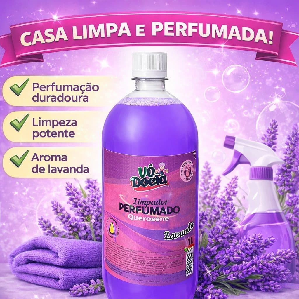 Limpador Multiuso Perfumado Lavanda Repelente De Formigas 1L contra insetos Ideal para cozinhas banheiros salas e áreas