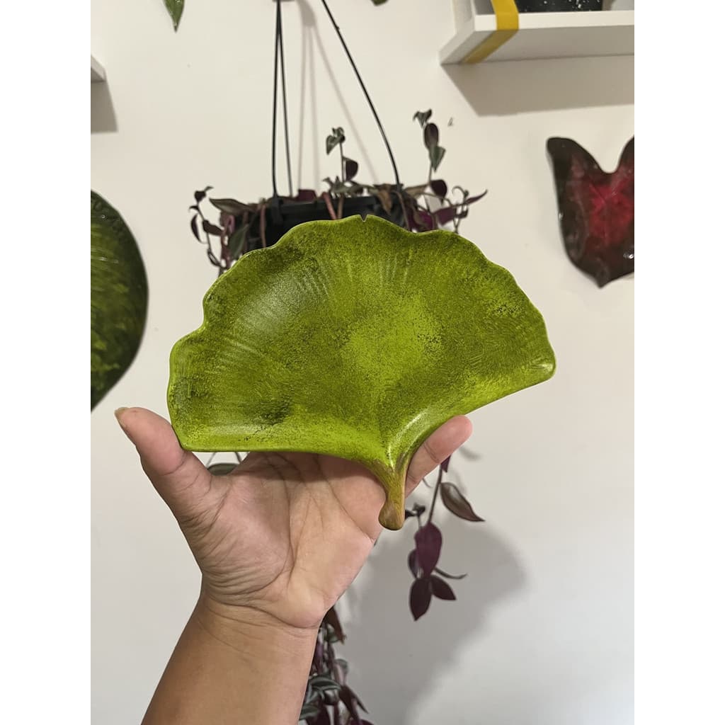 Escultura Decorativa Folha Verde - Peça Artesanal para Parede