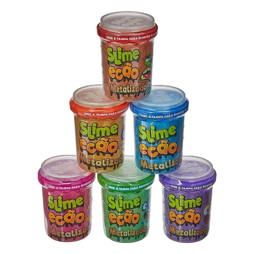 Slime Metalizado ECAO 110g Infantil 3+ Cor Aleatória 1un