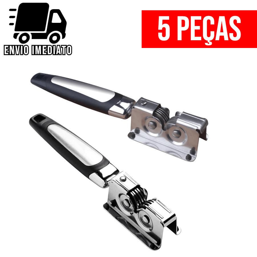 Kit 5 Amolador de Faca Profissional Aço Inoxidável Afiador com 3 Afiadores Tesoura Lâmina Facas